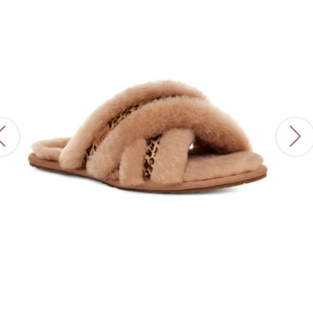 UGG Chestnut Tan Cheetah Speckles Scuffita House Slippers 7 - Picture 2 of 11